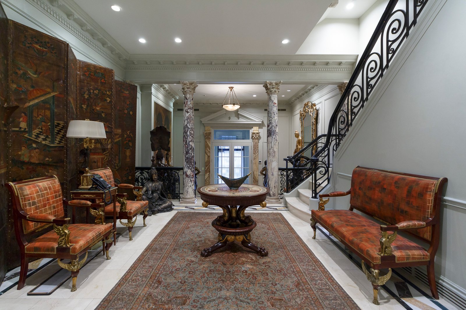 Cohen apartment renovation by Godwin Residential Construction featuring elegant entrance and custom details Manhattan NYC